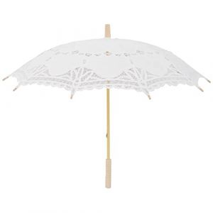 OXFUZZ Priyyiu 80 cm parapluie de mariage de broderie de dentelle victorienne, parasol nuptiale, blanc (maomingsenshangshangmaoyouxiangongsi, neuf)