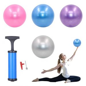 CZAYEFNH 4 pi&egrave;ces Ballon Pilates, Ballon de Gym avec Pompe Rapide, Anti-&eacute;clatement et Anti-d&eacute;rapant Yoga Ball, pour Sport, Yoga, Pilates, 25CM (CHZHBY, neuf)