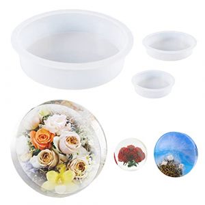 Yayatty 3 Pz Grandes Moules en Resine DIY, Moulle Silicone Resine Epoxy Ronde Moules en R&eacute;sine pour La Pr&eacute;servation Des Fleurs, D&eacute;corations pour La Maison, Organiser Le Livre (JiaMai Store, neuf)