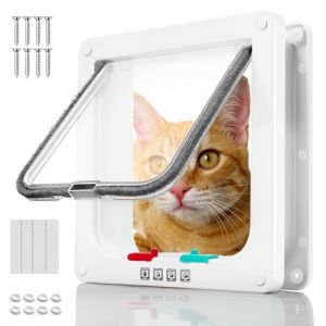 Ziamzra Chatière pour Chat et Chien à 4 Voies - Verrouillage Intérieur et Extérieur pour Porte en Bois Fine - M (20 cm x 19 cm x 5,5 cm) (SYDNEY COMPRA, SOCIEDAD LIMITADA, neuf)