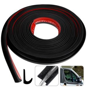 Gouttière autocollante en forme de J en gel de silice pour camping-car, tonnelle, noir, 10 m de long, convient pour véhicule, camion, camping-car, bateau, voiture, van, porte, camping-car (Shanchendz, neuf)