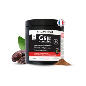 GSIL Collagène Marin Naticol® - Santé Articulaire et Osseuse, Cartilages et Tendons - Enrichi en Silicium Organique & Vitamine C - Haute Assimilation - Goût Chocolat - Cure de 20 jours (Abiocom, neuf)