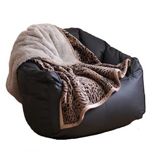 Hggzeg Couverture en polaire r&eacute;versible avec motif l&eacute;opard, ultra douce, Sherpa, couverture de canap&eacute;, chaude, &eacute;paisse, couverture de lit, couvertures de voyage confortables pour la chambre, le salon (SIBINTA, neuf)