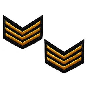 topt mili lot 2 ecusson Militaire USA Sergent aviateur thermocollant 5,5x4,5cm Grade patche Badge (destockandco (vendeur francais), neuf)