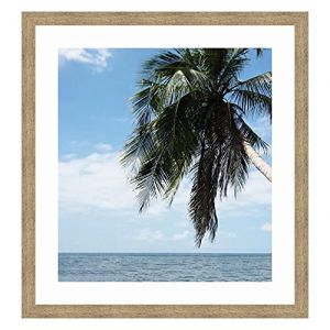 Cadre Photo avec Passe-Partout Super Blanc pour Image 46x61 cm ou 61 x 46 cm Cadres Naturel Beige, 3.5 cm de Largeur, Cadre en Bois (RK Cadres, neuf)