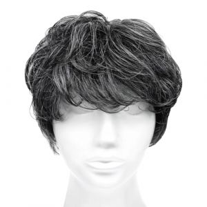 Perruque grise sans colle pour femme, coupe Pixie courte perruque de cheveux humains naturels, teinte grise élégante, maille respirante, ajustement réglable pour un usage quotidien, événements et (Hjiaxin Light, neuf)