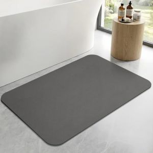 ZICRO Tapis de Bain Antid&eacute;rapant Absorbant,S&eacute;chage Rapide Absorbant Antid&eacute;rapant Tapis Sortie de Douche pour Portes de Salle de Bain, Baignoire, Douche (Gris Fonc&eacute;, 40x60cm) (ZICRO EU, neuf)