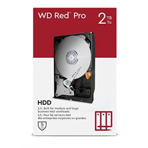 WD Red Pro 2 To Disque dur Interne 3.5" dédié NAS, 7200 RPM Class, SATA 6 GB/s, CMR, 64MB Cache, Garantie 5 ans (MarcMax-Media, neuf)