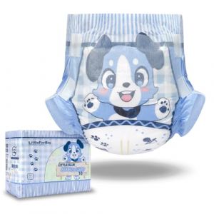 LittleForBig Fermeture Auto-Agrippante Réglable Couche Adulte Imprimée Couche Arrière en Tissu 10 Pièces - Petit Bleu BabyFur (Large 91-116 cm) (Littleforbig, neuf)