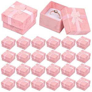 Catime 24 Pcs Petite Boite a Bijoux, Bo&icirc;te de bague, Boite Cadeau Bijoux en Carton, Carr&eacute; Pr&eacute;sentes Ecrins, Bo&icirc;tes &agrave; Bijoux Cas pour Pendentif, Boucle d'oreille, Collier Bague, 4x4x3cm (Rose) (seareash, neuf)