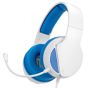 NITHO Janus Casque Gamer Filaire Over-Ear &ndash; Haut-Parleurs 50 mm, Microphone Flexible, Son Puissant &ndash; Jack 3.5 mm &ndash; PC/PS4/PS5/Xbox One/Series X|S/Mobile/Tablette &ndash; Bleu (Nitho EU, neuf)