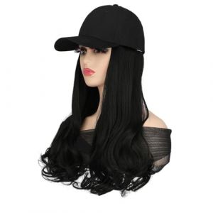 Chapeau avec Perruque Chapeau Perruque Mode Respirant Casquette À Visière Longue Perruque Bouclée Femme Synthétique Perruque Mode Femme Perruque Chapeau Chapeau avec des Cheveux(Color:A) (heyongcan, neuf)