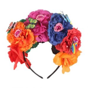 Aublinto Bandeau vintage pour femme - Couronne de fleurs - Couronne de fleurs - Couronne de fleurs - Bandeau pour femme et fille (HaoDIG, neuf)