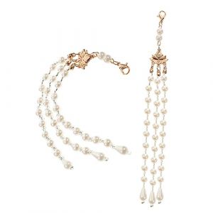 Vaguelly 2pi&egrave;ces Long Pompon Perles Avec Cha&icirc;ne Pendante D&eacute;coration &agrave; Clipser Pour Cheveux Accessoire Pour Cheveux Perles (Bustling Xin, neuf)