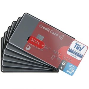 valonic Protection Carte bancaire - 6 pi&egrave;ces - certifi&eacute; - etuis Anti RFID NFC - Plastique - Transparent - RFID Protection pour Cartes Bleu et sans Contact (BSSW Europe GmbH, neuf)