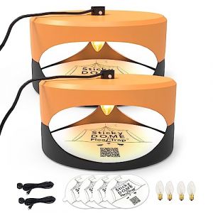 ASPECTEK Piège à Puces Sticky Dome avec Disques Adhésifs. sans Odeur, Naturel. Dispositif à Insectes, Sécuritaire pour Intérieur, Enfants, Animaux (Lot de 2 Systèmes à Puces Orange et Noir) (Deals_Republic, neuf)