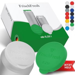 FRISCHFRESH - vert blanc, 0,33-0,5l+, Couvercle pour canettes de boisson, Parfaite protection en festivals, &agrave; la plage, Bouchon Canette Soda, Couvercle Canette Soda, Ferme Canette, Cache Canette (Sieb Brands, neuf)