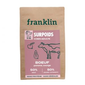 Franklin Équilibre – Croquette Chien Stérilisé – 12kg – sans Céréales – Contrôle du Poids – Forme Ronde 13mm – Boeuf (Franklin Pet Food, neuf)