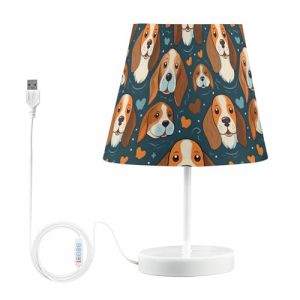 Mnsruu Lampe de chevet en forme de chien Beagle Cartoon pour chambre &agrave; coucher, table de chevet, lampe de bureau, abat-jour pour salon, dortoir, bureau (UHONEY, neuf)