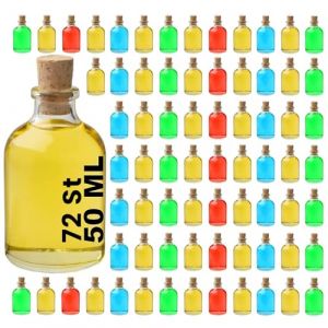 casavetro 50 ml mini bouteilles en verre avec bouchon de li&egrave;ge 72 pi&egrave;ces, petites bouteilles &agrave; remplir Mini-TR bouteille en verre clair pour liqueur (72 x 50 ml) (Casavetro, neuf)