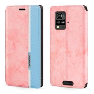 Coque &agrave; Rabat en Cuir PU Bicolore avec Fermeture Magn&eacute;tique Invisible Compatible avec Blackview BV4800 Pro, &Eacute;tui &Eacute;l&eacute;gant et Protecteur (Rose) (Shantime, neuf)