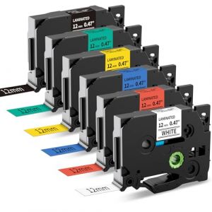 MarkField 6x Compatible Ruban Remplacement pour Brother P-touch 12mm TZ d'étiquettes TZe-231 431 531 631 731 335 Cassette pour Ptouch PT-1000 1010 1250 D200 D400 H105 H108 H101C E100 Cube (MarkField, neuf)