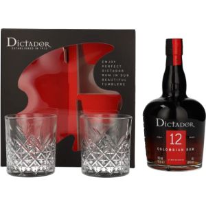 Dictador 12 Ans Ultra Premium Reserve Rhum avec 2 Verres Coffret 700 ml (delicando, neuf)