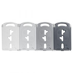 Dripex Parc Bébé Pliable à 4 Panneaux, Parc Bébé en Plastique, Gris (Dreamome FR, neuf)