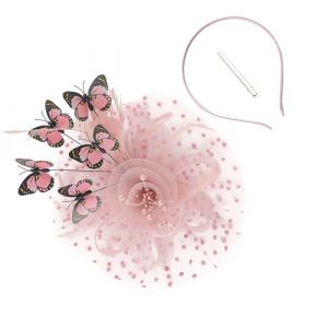 Serre-t&ecirc;te avec fleur style ann&eacute;es 1920 - Accessoire de mariage - Accessoire pour mariage - Bibi - Accessoire pour mariage - Large papillon (WangWeN, neuf)