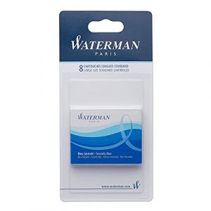 Waterman cartouches d&rsquo;encre pour stylo plume | format long &laquo; international &raquo; | couleur Bleu S&eacute;r&eacute;nit&eacute; | lot de 8 sous blister (PROTRADE, neuf)