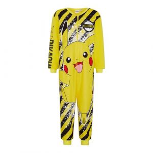 Pokémon Grenouillère pour garçon, pyjama tout en un, âge 3-12 ans, Pikachu Jaune, 9-10 ans (GladRags Online, neuf)