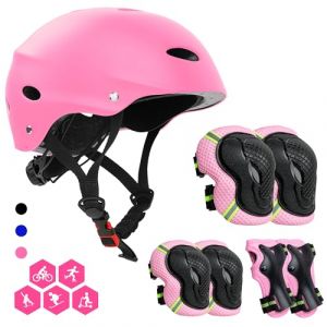 FAYITING Casque Genouillères Enfant Ensemble de Protections, Kit de Protection Roller Enfant, Casque Ajustable Coudières Genouillère Protège-Poignets Ensemble de Protection Enfant (FAYITING STORE, neuf)