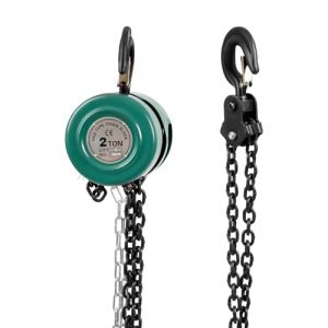 HarBin-Star Palan &agrave; cha&icirc;ne avec une capacit&eacute; de charge de 2000 kg et une hauteur de levage de 3 m, treuil, cha&icirc;ne en acier robuste, moufle avec crochet pivotant &agrave; 360&deg;, palan manuel pour la for&ecirc;t et l (HDPDZ, neuf)