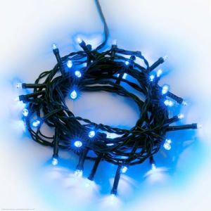 Hellum Guirlande lumineuse extérieure, guirlande 80 LED outdoor électrique 7,9 m, guirlande LED avec minuterie, guirlande bleue avec transformateur extérieur, câble vert <59 lm 151930 (Hellum Direkt, neuf)