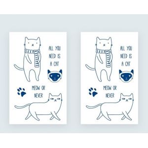 2 Feuilles Tatouage Temporaire Chat Cartoon Cat Tattoo Semi Permanent Tattoo GZ131x2 (Beyond Perfection, neuf)