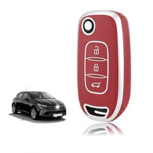 TOOMUME Coque Clé TPU, Etui Clé Étui Clé Adapté pour Renault Kangoo 3 Twingo 3 Megane 4 Trafic 4 Clio 5 Captur Dacia Sandero Stepway Duster, Couvre Clef Cache Cle Voiture Telécommande - Flip Key (TOOMUME, neuf)