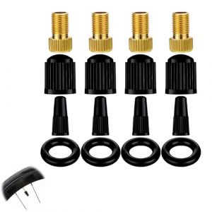 16 Pièces Adaptateur de Valve de Vélo, Adaptateur Pompe Velo avec Bague d'étanchéité Extra Embout Gonflage Valve Presta Embout Pompe Velo DV/SV vers AV pour Pompe à Vélo Compresseurs Pompes (Erfushangmao, neuf)