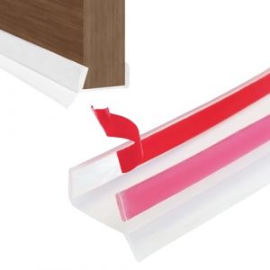 Hengrongshen Joints d'&eacute;tanch&eacute;it&eacute; Autocollant pour Plinthe | pour 15/16/17/18 mm d'&eacute;paisseur de Plinthe Bois | avec L&egrave;vre d'&eacute;tanch&eacute;it&eacute; | Profil&eacute; d'&eacute;tanch&eacute;it&eacute; pour Plinthes de Cuisine | Transparent - 3M (HengRongSh-EU, neuf)