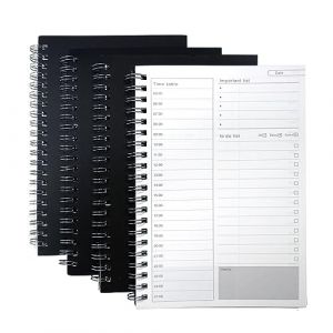 XNJIHWA 4 Pièces Bloc Note à Spirale Manuels To Do List Papier Kraft Cahier Agenda Journalier Cahier pour repas,menu,rendez-vous,L'école,emploi du temps,100 Pages/50 Feuilles 19 x 13cm noir (SIYI-XIU, neuf)