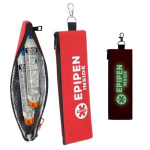 YOUSHARES Pochette Isotherme EpiPen Voyage, &Eacute;tui de Transport EpiPen, Sac Isotherme Medicament pour EpiPen, Sac Isotherme Medicament, Sac M&eacute;dical pour EpiPen (Rouge Fluorescent) (Heartorigin-FR Direct, neuf)