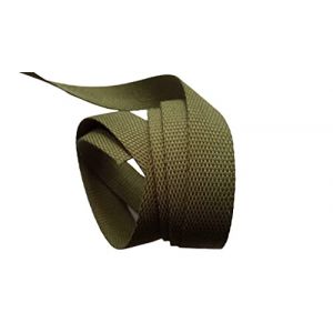 Ruban SANGLE Tressé - Unie ou Bicolore (23 mm / 30 mm / 40 mm) AU MÈTRE (vert kaki, 23 mm) (ILC MERCERIE PARADIS, neuf)