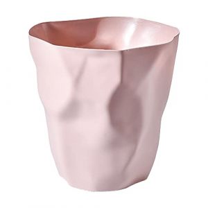 Ailler Poubelle de Bureau/Corbeille a Papier/Poubelle de Chambre, Poubelle Corbeille à Papiers en Plastique Irrégulière Écologique (Rose) (san guo yan yi, neuf)