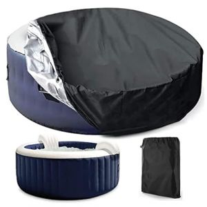 Bache Spa Gonflable, Couverture Spa Ronde, Bache Piscine Hivernage, Bache Hivernage Piscine Hors Sol, Bache Hivernage Piscine, Bache Salon de Jardin, Baches ImperméAbles pour Exterieur 215x70cm Black (YaNyi, neuf)