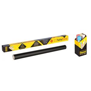 Idena 260025 - Feuille de tableau noir auto-adhésive, comprenant 4 craies, environ 45 x 200 cm de large, surface en noir, pour la création artistique (M & L France, neuf)