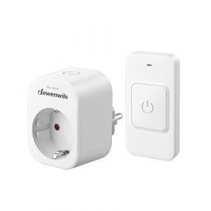 DEWENWILS Prises t&eacute;l&eacute;command&eacute;es, 3680W 16A, Interrupteur magn&eacute;tique &agrave; un bouton, Port&eacute;e 30 m, Pr&eacute;configur&eacute;es, Kit de prises sans fil pour lampes et appareils m&eacute;nagers, Blanc (DewenwilsDirect, neuf)