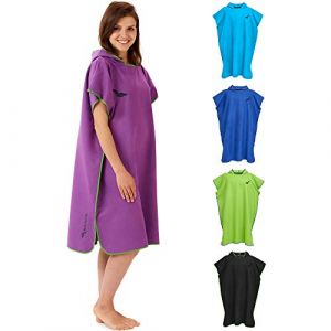 Fit-Flip Poncho de Surf Microfibre Femme et Homme – Serviette de Poncho Plage Adulte – pour la Natation, de Bain – Cabine pour Piscine – Taille: L, Violett Vert (Paraboo, neuf)