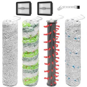Brosse rotative accessoires pour Bissell CrossWave X7 Plus Cordless Pet, X7 Pro Pet 2955N,3479N,3011,3055, 3277,3279,3276A Pièces de rechange pour aspirateur, 4 brosse rotative, 2 filtres (KiimSin, neuf)