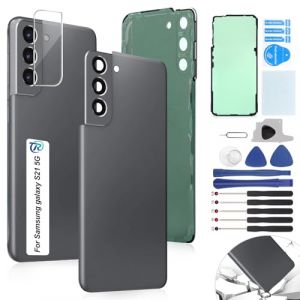 RongZy Coque Arrière pour Samsung Galaxy S21 5G Batterie Couvercle Rechange pour Galaxy S21 5G SM-G991B Cache Batterie pour Téléphone de Remplacement(Gris) (YWLRongZy, neuf)