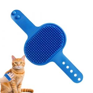 Brosse à chats - Brosse pour toilettage chat avec sangle, accessoire réglable en silicone pour soins des animaux, utilisation à sec et humide pour la maison, les voyages, les abris et les jambes de (yuanfe, neuf)