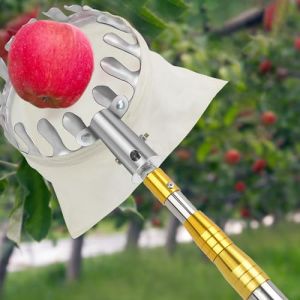 Cueille Fruit Telescopique 2m/4m/5m/6m/7m Amovible Cueille Fruits avec Sac, Ramasse Fruit avec Perche Telescopique pour La R&eacute;colte de P&ecirc;ches, Pommes, Agrumes (Size : 4m(13.1ft)) (SNDY, neuf)